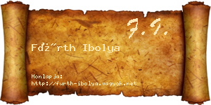 Fürth Ibolya névjegykártya
