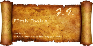 Fürth Ibolya névjegykártya