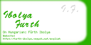 ibolya furth business card